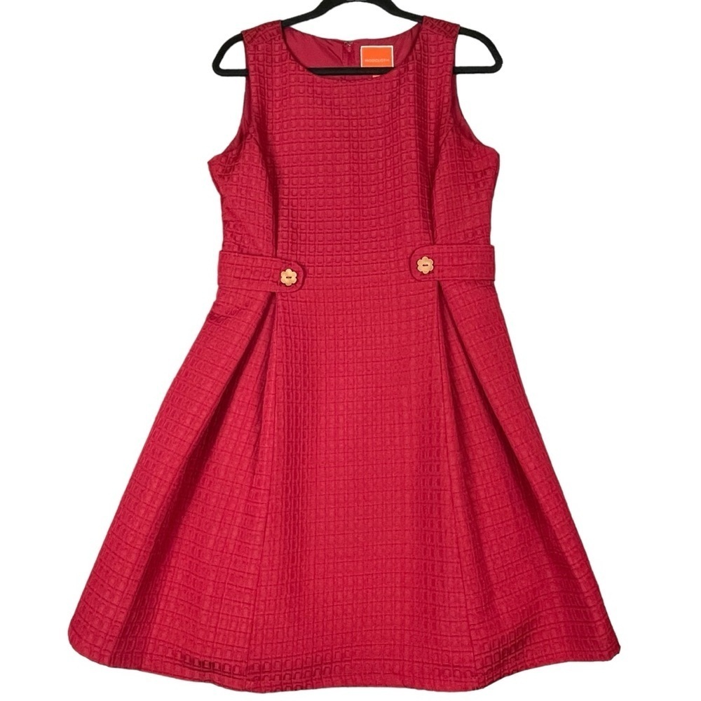 Modcloth Red Textured Fit-and-Flare Dress